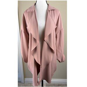 Joseph Ribkoff Blazer Jacket Sz 6 Blush/Beige Fluid Boxy Cover Up Style 242058